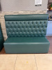 7 x Dark Green Faux Leather Button Back Banquet Seats. Size 120 x 160 x 57cm. - 6