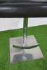 Potocco Italian Leather Heavy Polished Stainless Steel Base High Stool. - 4