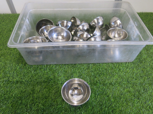 19 x Stainless Steel Ice Cream Desert Bowls.
