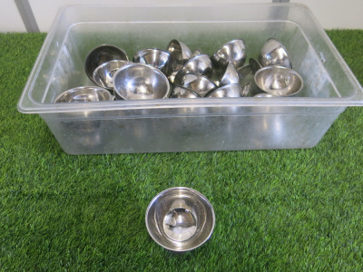 19 x Stainless Steel Ice Cream Desert Bowls.