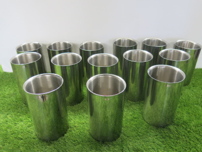 14 x Polished Stainless Steel Wine Coolers.
