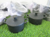 10 x Cast Iron Pots (4 x 2.5") & 12 x Lids. - 2