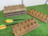5 x Rew Think 16 x 8" Wooden Serving Plates & 2 x Hot Dog Handle Serrated Knives. - 3