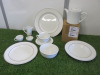 Huge Quantity of Figgio Norway White & Burgundy Crockery to Include: Plates, Bowls, Dishes, Size Plates, Saucers, Cups, Teapots Etc (As Pictured/Viewed). NOTE: crates not included. - 8