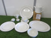 Huge Quantity of Figgio Norway White & Burgundy Crockery to Include: Plates, Bowls, Dishes, Size Plates, Saucers, Cups, Teapots Etc (As Pictured/Viewed). NOTE: crates not included. - 11