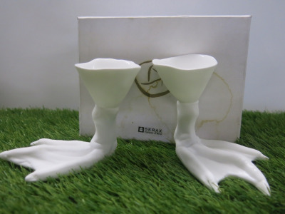 Pair of Serax Maison d/etre Peking Duck Foot Egg Cups in Box. RRP �74.00.