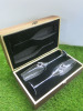 Pair of Mr & Mrs Champagne Flutes in Wooden Display Box