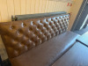 3 x Brown Faux Leather Button Back Padded Benches to Include: 2 x W175cm & 1 x W135cm. - 2