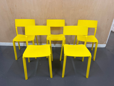 18 x IKEA Yellow Plastic Stackable Chairs.