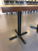 10 x Dark Wood Square Tables with Black Metal Legs. Size H74 x W70 x D70cm. - 3