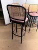 5 x Light Dusty Pink & Black Bentwood Framed High Stools with Rattan Style Back & 1 x Spare Frame (No Pad Seat). - 3