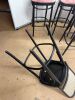 5 x Light Dusty Pink & Black Bentwood Framed High Stools with Rattan Style Back & 1 x Spare Frame (No Pad Seat). - 4