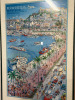 Ibiza Lanoche 'Eivissa' Harbour Scene Poster, By John Lodi, Framed, Glazed & Mounted by Norman Herringshaw. Size H114 x W89cm. - 2