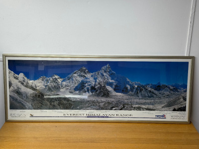 Everest Himalayan Mountain Range Picture Print, Photo by Jagadish Tiwari. Framed, Perspex & Mounted. Size H51 x D137cm.