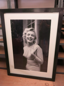 Marilyn Monroe Laughing, Monochrome Photograph Print. Framed Glazed & Mounted. Size 150cm x 114cm.