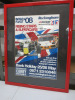 Poster of Avon Tyres British GT/F3 Racing at Rockingham 2008 with 7 Autographs. Framed & Glazed 46cm x 58cm.