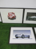 Set of 5 Mounted, Framed & Glazed Prints of Super Cars to Include: Ferrari, McLaren, Porsche & Bugatti. Size 53 x 73cm. NOTE: 1 requires reglazing & 1 requires backing. - 2