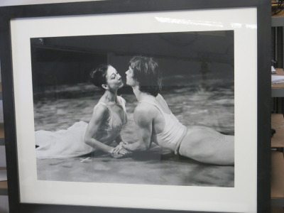 Margot Fonteyn & Rudolph Nureyev, Monochrome Print, Mounted, Framed & Glazed. 146cm x 116cm.