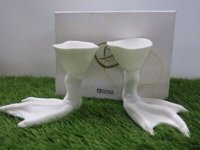 Pair of Serax Maison d/etre Peking Duck Foot Egg Cups in Box. RRP �74.00.