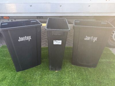 3 x Jantex Slim Black 80L Bins.