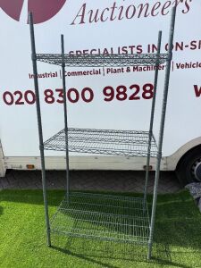 Coated 3 Shelf Wire Rack. Size H185 x W90 x D60cm.