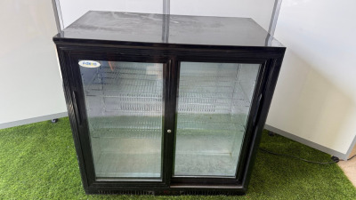 Alexa 2 Sliding Glass Door Back Bar Cooler, Model LG-208S, YOM 2021. Size H90 x W90 x D50cm.