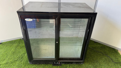 Alexa 2 Sliding Glass Door Back Bar Cooler, Model LG-208S, YOM 2021. Size H90 x W90 x D50cm.