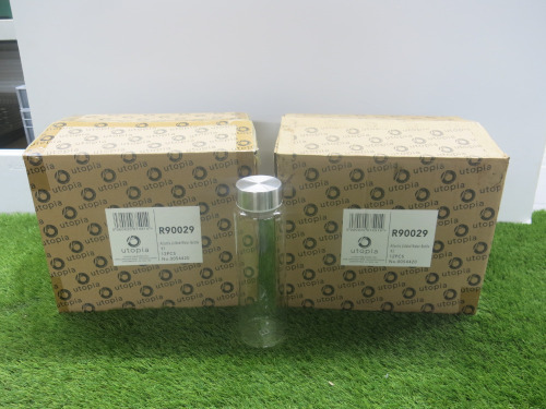24 x Boxed Utopia Atlantis Glass Lidded Water Bottles, 1L.