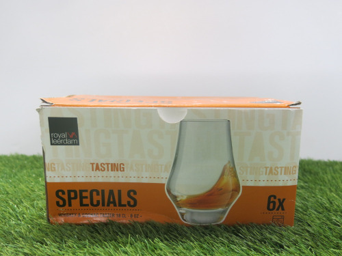 6 x Boxed Royal Leerdam Whiskey & Cognac Taster Glasses, 6oz.