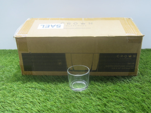 46 x Crown Glassware 2.5" Alanya Glass Nightlight Holders.