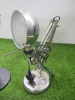 3 x Assorted Lamps to Include: 1 x Chrome Tall Standing Lamp, 1 x Chrome Desk Lamp & 1 x Black Desk Lamp. - 5