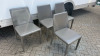 22 x Grey Faux Leather Armless Dining Chairs with Distinctive Contrasting White Stitching. - 2