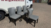 4 x Grey Faux Leather Curved Back Padded Dining Chairs on Black Wooden Frame. - 2
