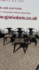 4 x Metal Framed Chairs with Dark Wood Seat.