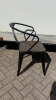 4 x Metal Framed Chairs with Dark Wood Seat. - 3