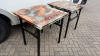 5 x Square Resin & Timber Top Dining Tables with Metal Frame & Folding Legs. Size H75 x W70.5 x D70.5cm. - 2