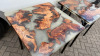 5 x Square Resin & Timber Top Dining Tables with Metal Frame & Folding Legs. Size H75 x W70.5 x D70.5cm. - 3