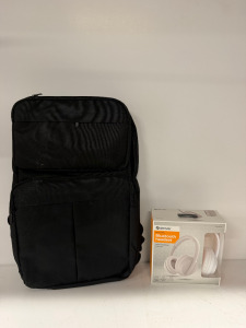 Denver BTH-235W Bluetooth Headset & Black IT Backpack.