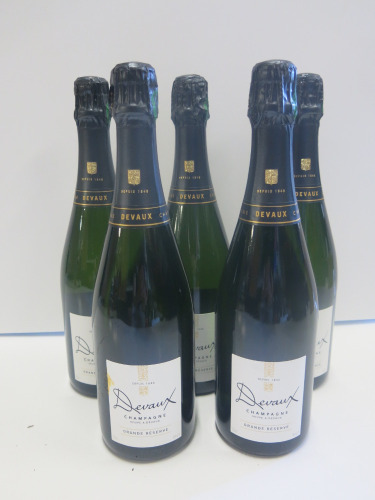 5 x Bottles of Devaux Grand Reserve Champagne