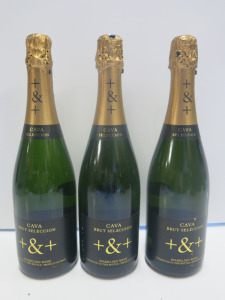 3 x Bottles of Cava Brut Selection Sparkling Wine