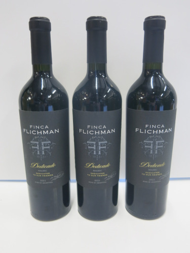 3 x Bottles of Finca Flichman Dedicato Malbec 2021.
