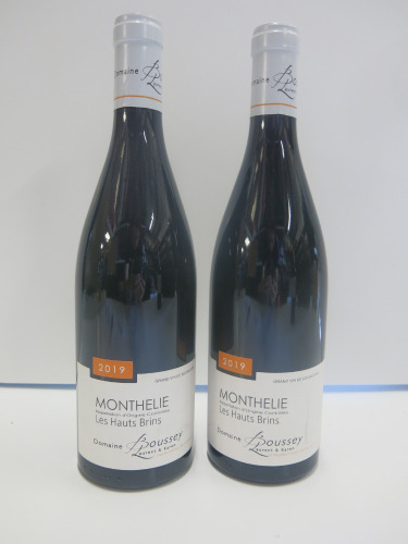 2 x Bottles of Monthelie Les Haut Brins Red Wine, 2019.