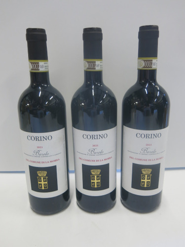 3 x Bottles of Corino Barolo 2021 Red Wine.