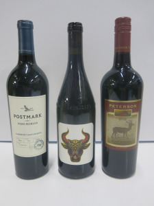 3 x Bottles of Red Wine to Include: Peterson, Postmark & Szarmazasi.