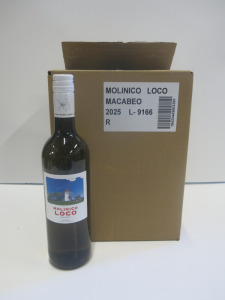 Case of 6 Molinico Loco Macebo White Wine, 2025.