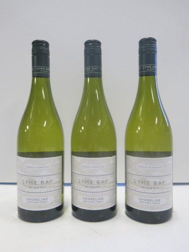 3 x Bottles of Lyme Bay Shoreline White Wine, 2022.