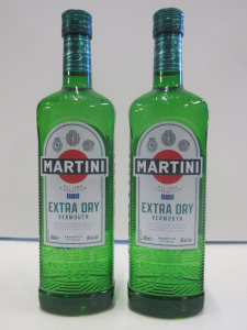 2 x Bottles of Martini Extra Dry Vermouth.