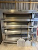 Polin 4 Section Deck Oven, Model CAM.STRATOS 3STA4676, 3 Phase, DOM 2 x 2019 & 2 x 2020. Comes with Roll Out Unit & Assorted Utensils (As Pictured).