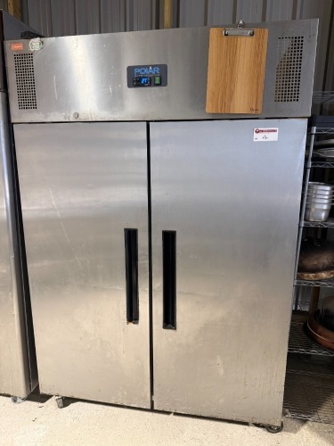 Polar Double Door Stainless Steel Fridge, Model G594-02, S/N 7089752.