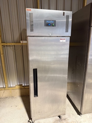 Polar Single Door Stainless Steel Upright Freezer, Model G593-02, S/N 7106476.